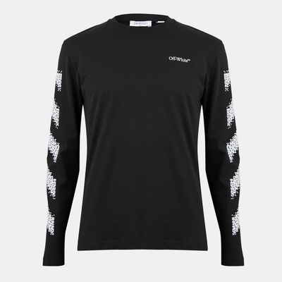 Off White Тениска Off White Men's Diag Skate Diagonal Graphic Long Sleeve T-Shirt - Black-White