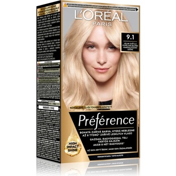 L'Oréal Préférence боя за коса цвят 9.1 Viking Light Ash Blonde