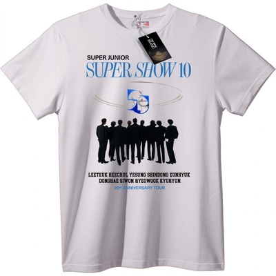 NOONEBRAND Тениска Super Junior Super Show 10 20-годишнина - L, White