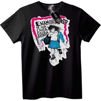 NOONEBRAND Тениска Влюбен в момиче от група - M, Black