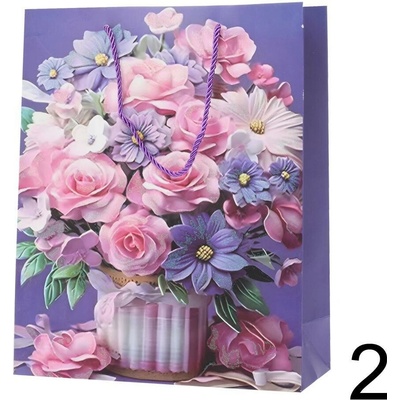 Darčeková taška kytice 18x23x8,5cm FIALOVÁ 238352F - Taška darčeková