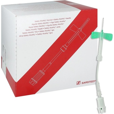SARSTEDT Bezpečnostná ihla Multifly pre S-Monovette zelená 120 ks 21 G x 3/4" bez adaptéra dĺžka hadičky 240 mm