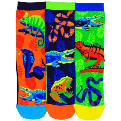 United ODDsocks Detské veselé ponožky REPTILES 3 ks