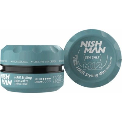 Nishman Hair Styling Wax M12 Fibre Matte SEA SALT - sea salt vosk s vláknitým matným efektom, 100 ml