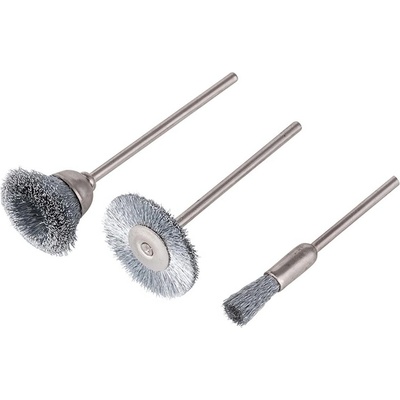wolfcraft Комплект телени четка за бормашина от стоманена тел Wolfcraft 2747000 - 5/15/20 mm, 2.35 mm, 3 бр (2747000)