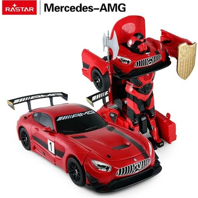 mamido RASTAR Mercedes GT3 AMG Auto Robot s transformací se světly a zvuky