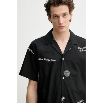 Les Deux Памучна риза Les Deux мъжка в черно със свободна кройка LDM401096 (LDM401096)