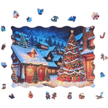 Milliwood Дървен пъзел Milliwood, Коледа, 200 части - Коледно селце (M-Christmas-5098)