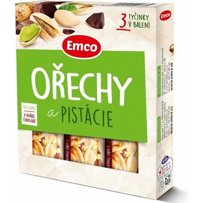 Emco Tyčinka Orechy a pistácie 3 x 35 g