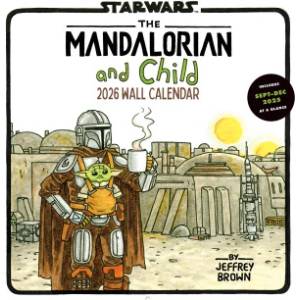 Chronicle Books Star Wars The Mandalorian and Child 2026 Wall Calendar | Jeffrey Brown