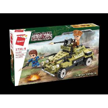 Qman Конструктор, Qman, Combat Zone, Военен автомобил с оръдие, 155 части (Q1731-4)