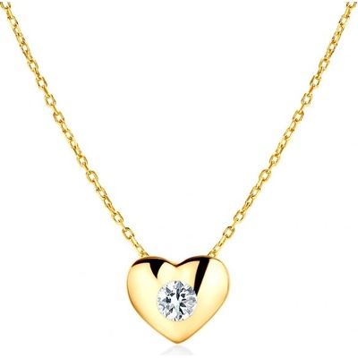 Savicki Náhrdelník srdce žlté zlato, diamant SAVMAYN-LBR-476
