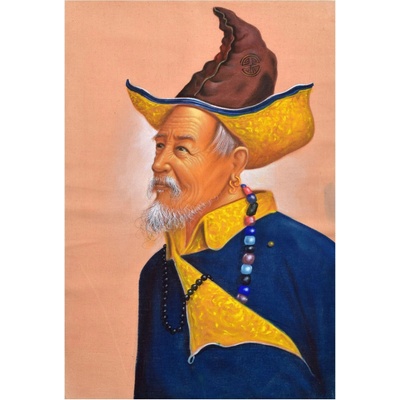 Sanu Babu Ručně malovaný obraz na plátně (bez rámu) Nepál cca 48*72cm (5L) – Hledejceny.cz