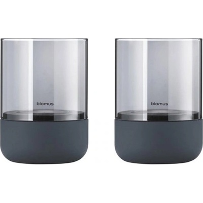 blomus Свещник за чаена свещ CALMA 9 см, комплект от 2 бр. , дим, бетон, Blomus (BM66255)