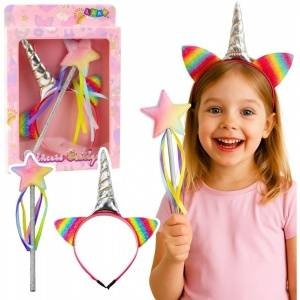 LEAN Toys Unicorn Horn Hairband Set Ears Wand
