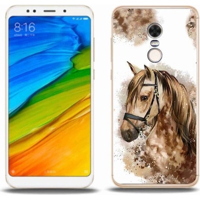 Pouzdro mmCase Gelové Xiaomi Redmi 5 Plus - hnědé kreslené kůň