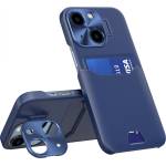 Apple Кожен калъф Stand case за Apple iPhone 14 - Тъмносиньо KP25101