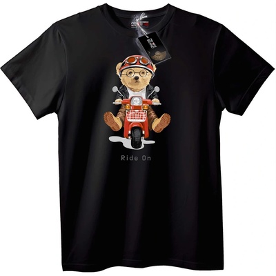 NOONEBRAND Тениска Яздене на Мечка - 6XL, Black