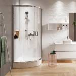 Cersanit Полукръгла душ кабина Cersanit Basic с 2 плъзгащи се врати 80x80 хром (S158-003)