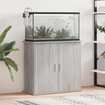 vidaXL Поставка за аквариум, сив сонома, 81x36x73 см, инженерно дърво (833629)