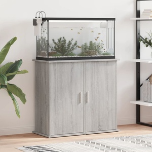 vidaXL Поставка за аквариум, сив сонома, 81x36x73 см, инженерно дърво (833629)