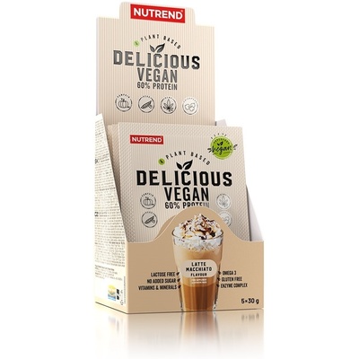 Nutrend Delicious Vegan Protein, лате макиато, 5 сашета, Nutrend