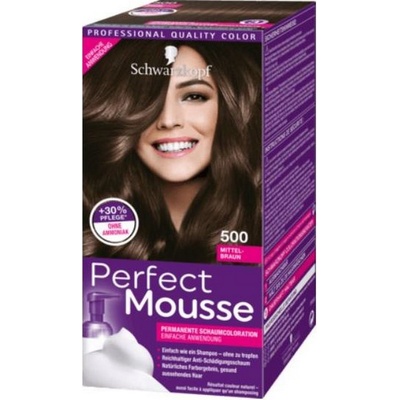 Schwarzkopf Perfect Mousse Permanent Color barva na vlasy 500 středně hnědý