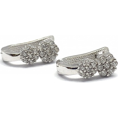 Jan Kos jewellery zlaté náušnice s bílým kamenem 59628658