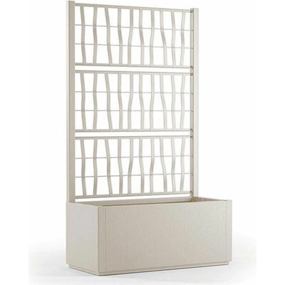 STEFANPLAST Kvetináč, vyvýšený záhon s mriežkou ETHICA 80x36x142cm krémovo biela