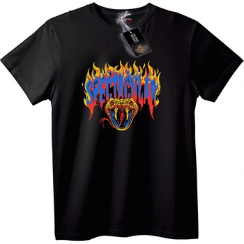 NOONEBRAND Тениска Спектакулярна Огнена Змия - 2XL, Black
