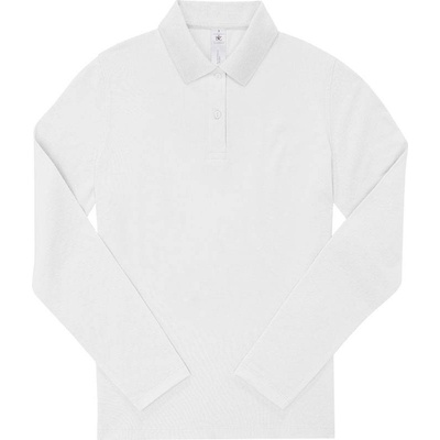 B&C My Polo 210 LSL /women Dámske piqué polo s dlhým rukávom biela