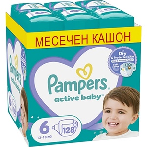Pampers Памперси Pampers Active Baby 6 (13-18 кг. ) - 128 броя