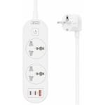 XO Разклонител XO WL31 30W за ЕС, 2 гнезда, 2 Type-C и USB порта, 2500W, (181064877)