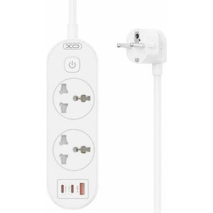 XO Разклонител XO WL31 30W за ЕС, 2 гнезда, 2 Type-C и USB порта, 2500W, (181064877)