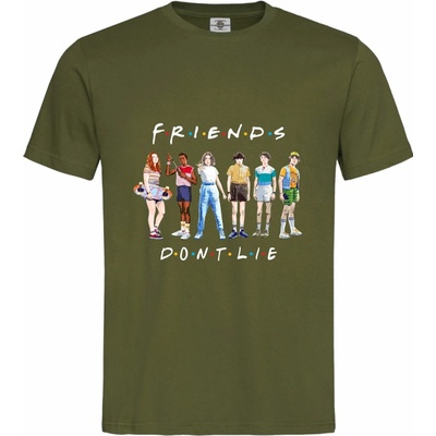 tričko Stranger Things Friends Dont Lie Khaki – Zboží Dáma