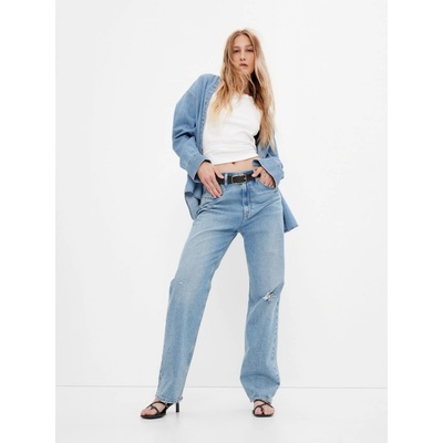 GAP džíny '90s loose high rise organic modré