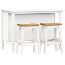 Idea Kuchyňský ostrůvek + 2 barové stoličky CORONA 2 bílý vosk/vosk