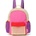 STUDIO NOOS - Patchwork Midi BACKPACK - batůžek Bright pink