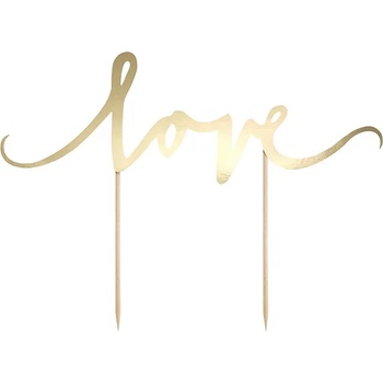 Image 1 of PartyDeco Украса за торта "Love" златна