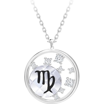 Preciosa Strieborný náhrdelník s českým krištáľom panna sparkling zodiac 6150 89