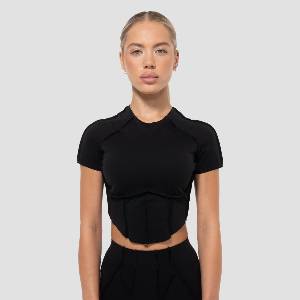 GymBeam Women‘s Cosmo Cropped T-shirt Black XS