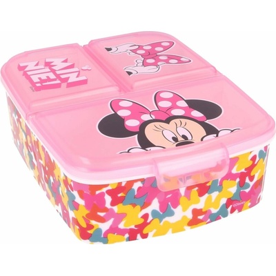 Stor delený plastový box na desiatu Minnie Mouse Butterfly 51120