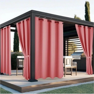 Nepremokavý záhradný záves so zavesením na kruhy na terasu so stuhou v ružovej farbe ružová Šírka 155 cm | Dĺžka 220 cm
