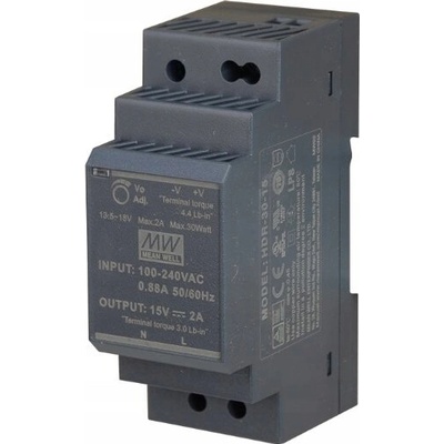 HDR-30-15 DIN lišta napájecí zdroj 30W 15V 2A