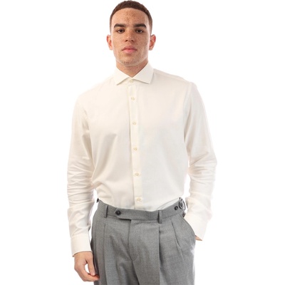 HUGO BOSS Риза с дълъг ръкав Boss Men's H Joe Spread Long Sleeve Oxford Shirt - White