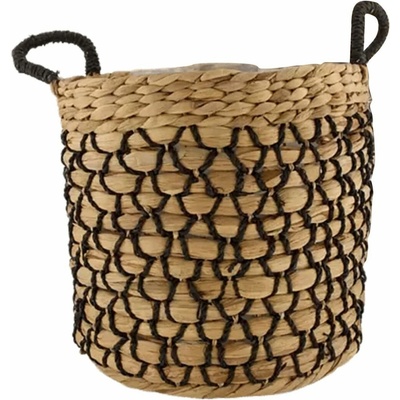 Košík, vodní hyacint, přírodní, černý, ø 38 cm BH102321-01
