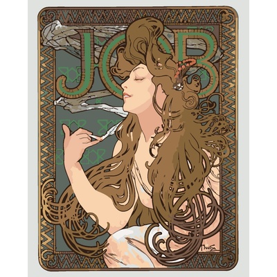 ZUTY Maľovanie podľa čísel JOB“ CIGARETOVÉ PAPIERIKY ALFONS MUCHA Rámovanie vypnuté plátno na rám Rozmer 80 x 100 cm