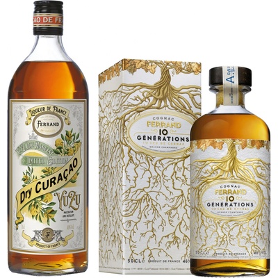 Pierre Ferrand Dry Curaçao Yuzu Ferrand Cognac 10 Générations 46% (set 1 x 0.7 L, 1 x 0.5 L)