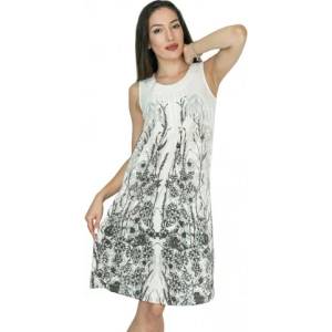 mar. fashion Бяла рокля с цветя без хастар (a20)