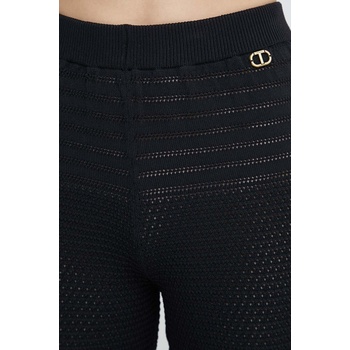 Twinset Панталон Twinset в черно с широка каройка, с висока талия (241TT3163)